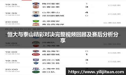 恒大与泰山精彩对决完整视频回顾及赛后分析分享